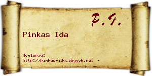 Pinkas Ida névjegykártya